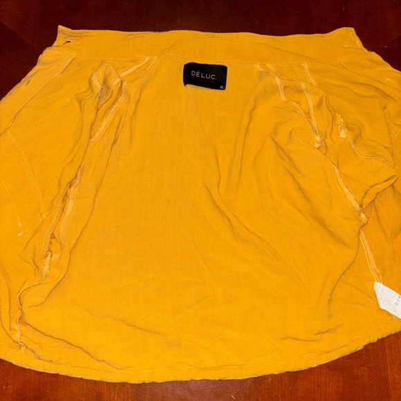 DÈLUC Yellow Button Up Crop Jacket XS Drawstring Lightweight Cotton Blend - Picture 5 of 13
